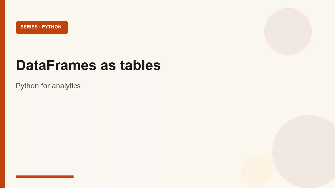 DataFrames as tables