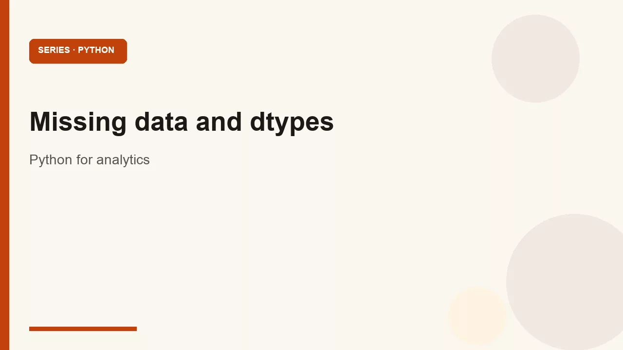 Missing data and dtypes 2 Missing data and dtypes