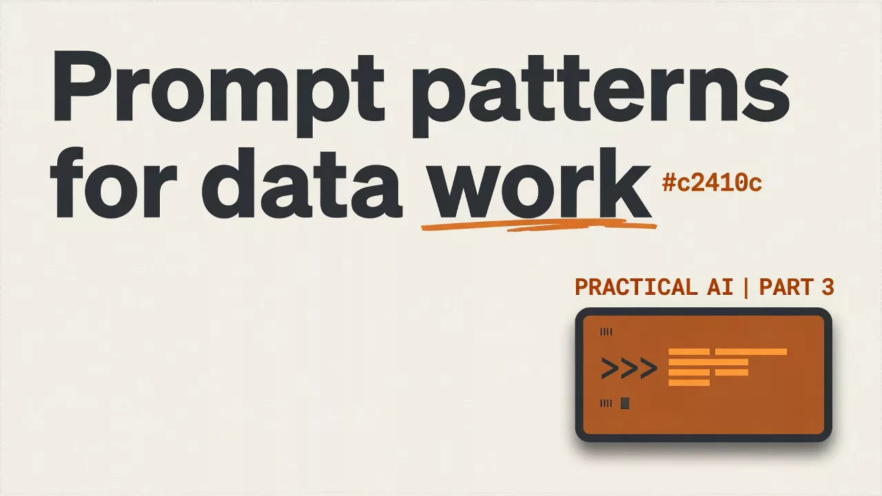 Prompt patterns for data work 1 Prompt patterns for data work