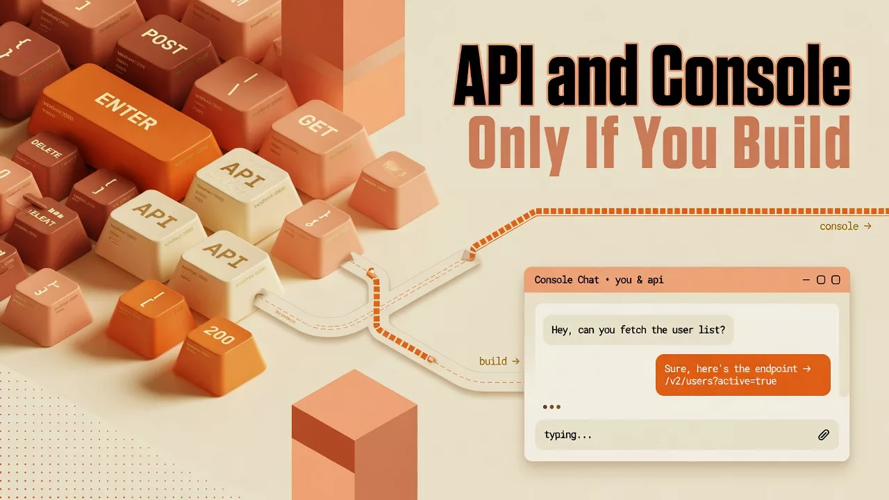 API and console: only if you build apps 1 API and console: only if you build apps