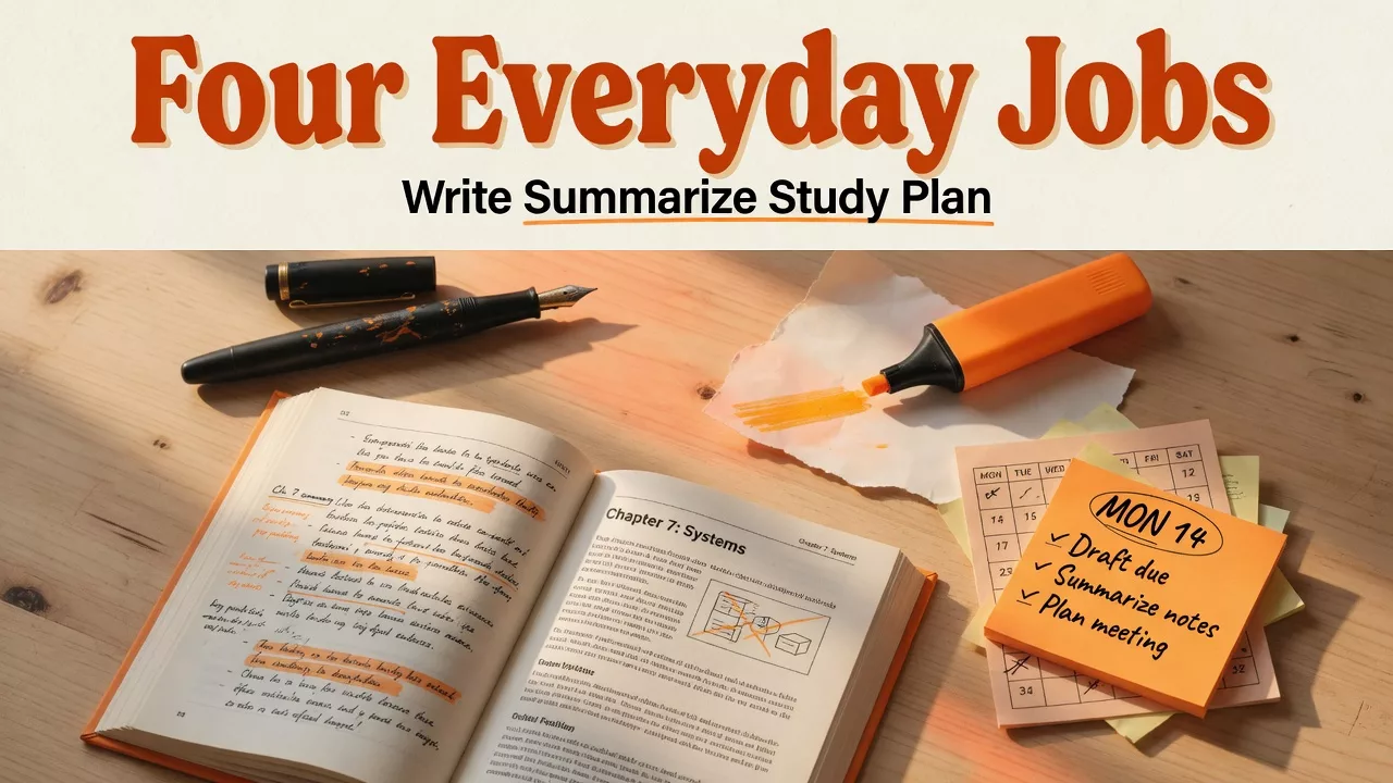Writing, summarizing, studying, planning 2 Writing, summarizing, studying, planning
