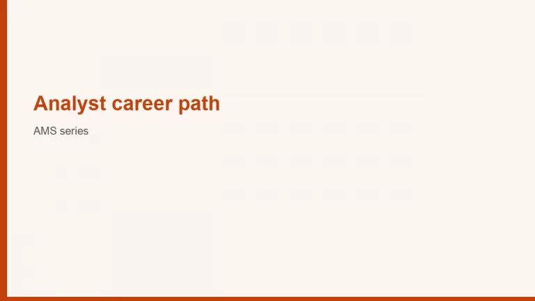 series analyst career cover
