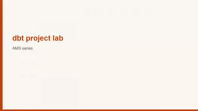 series dbt lab cover