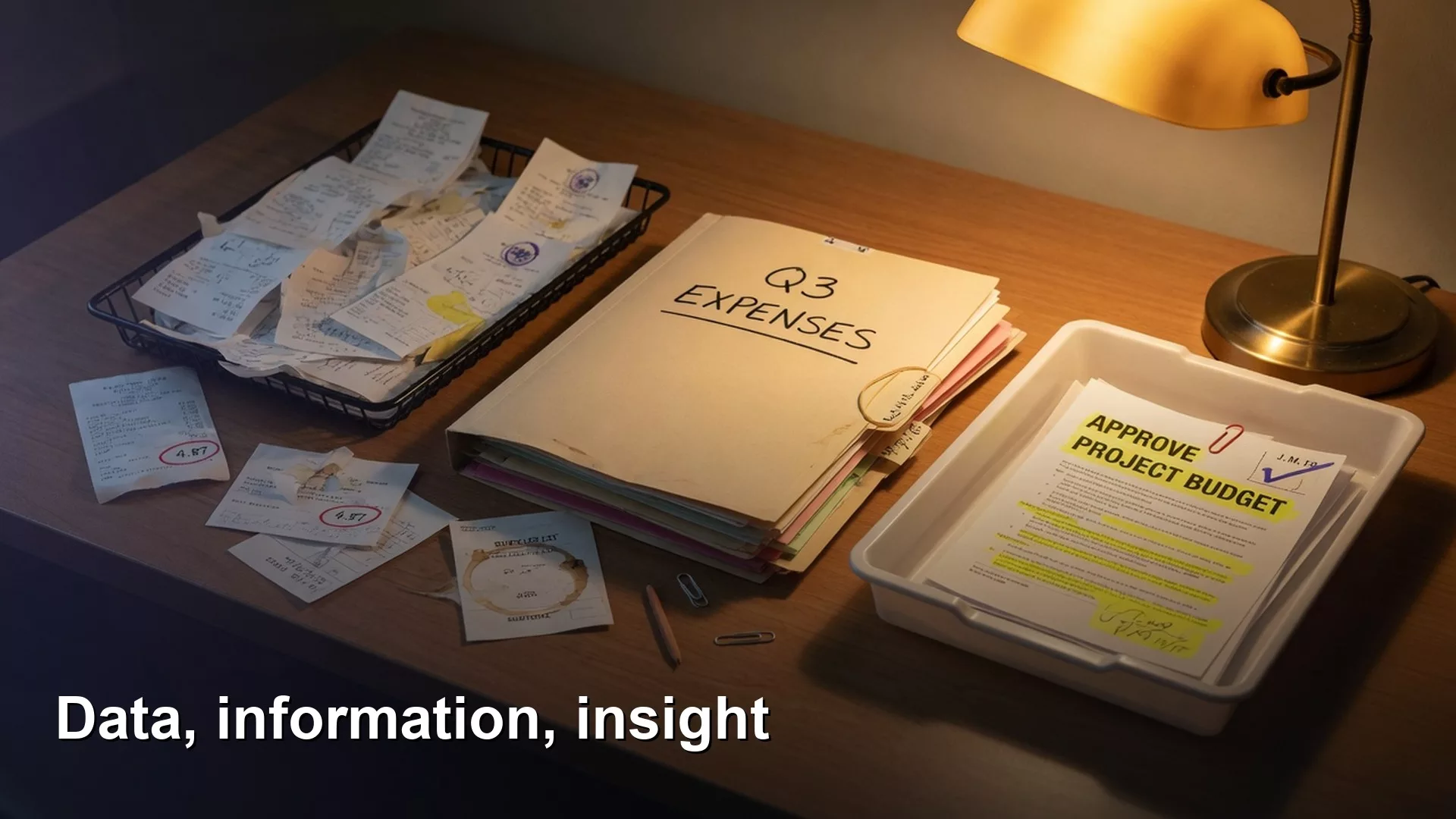Editorial featured image for Data vs Information vs Insight. Title text reads Data vs Information vs Insight.