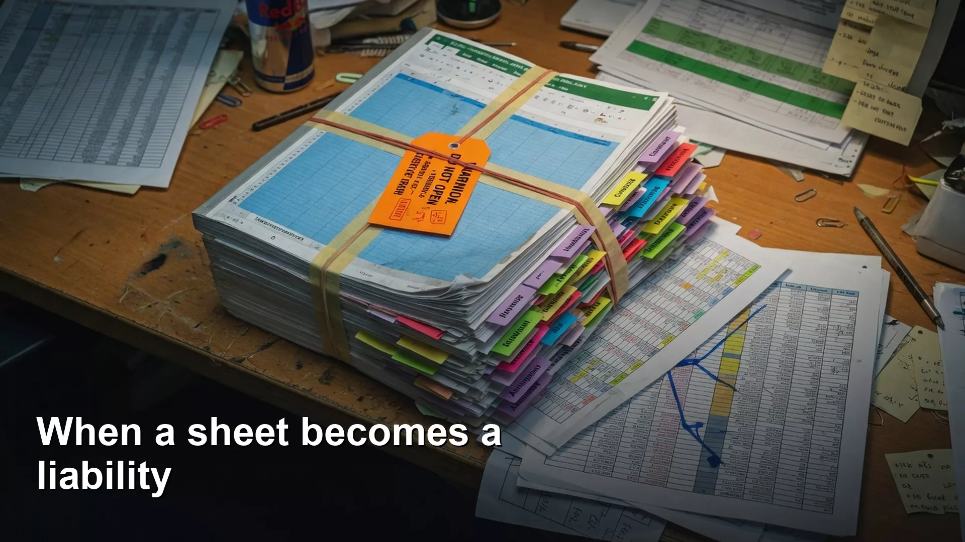 Editorial featured image for When a spreadsheet becomes a liability. Title text reads When a spreadsheet becomes a liability.