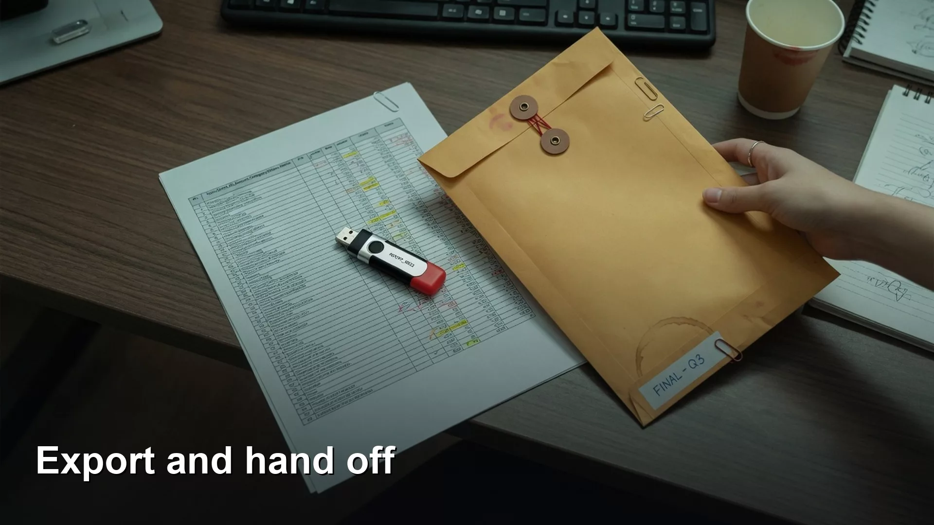Export results and hand off