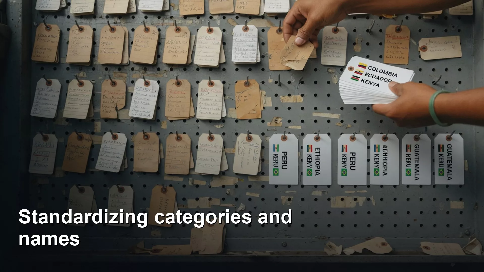 Standardizing categories and names 2 Standardizing categories and names