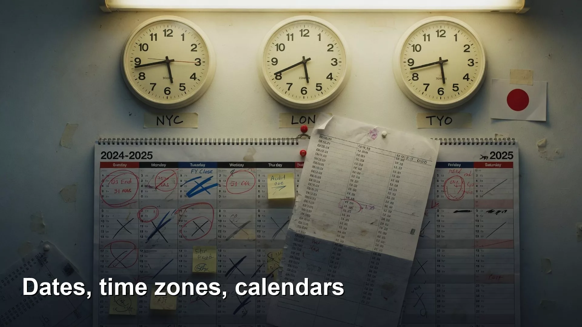 Dates, time zones, and fiscal calendars