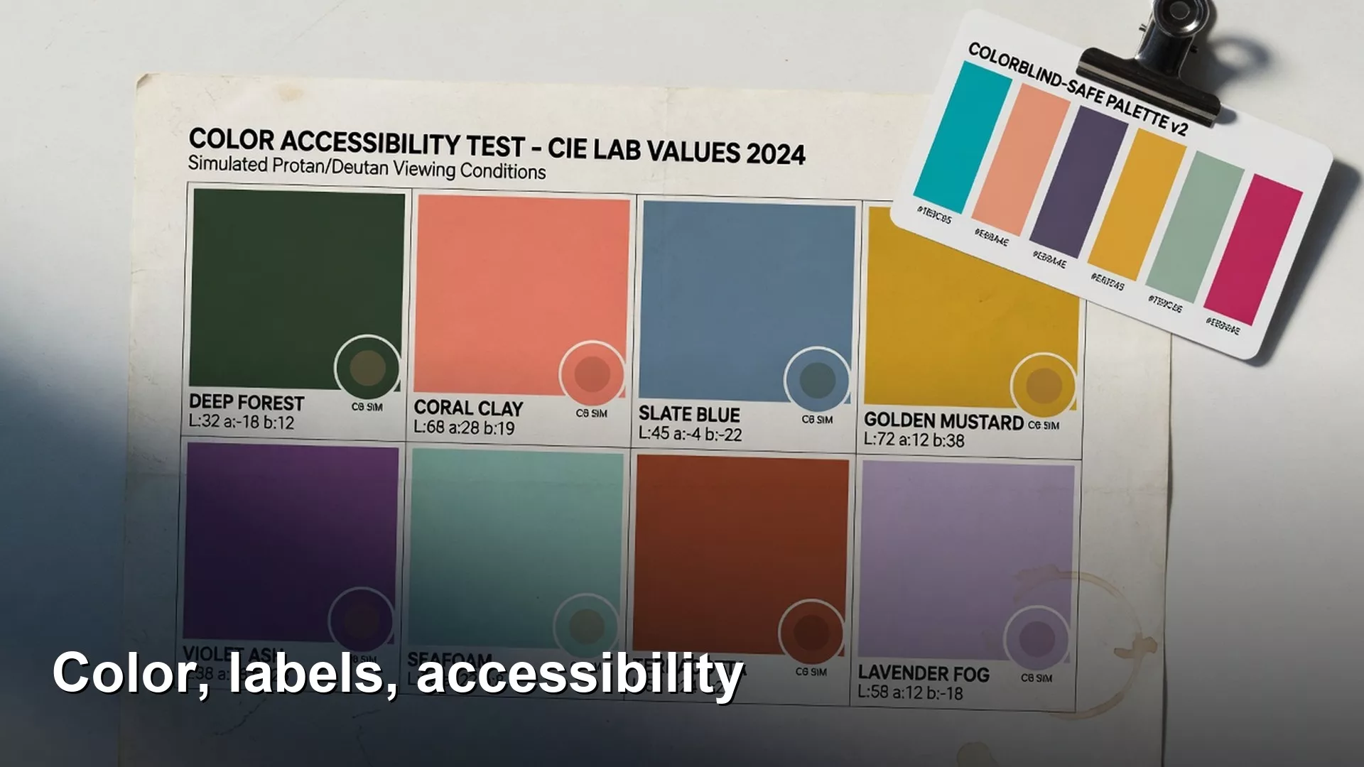 Color, labels, and accessibility 1 Color, labels, and accessibility