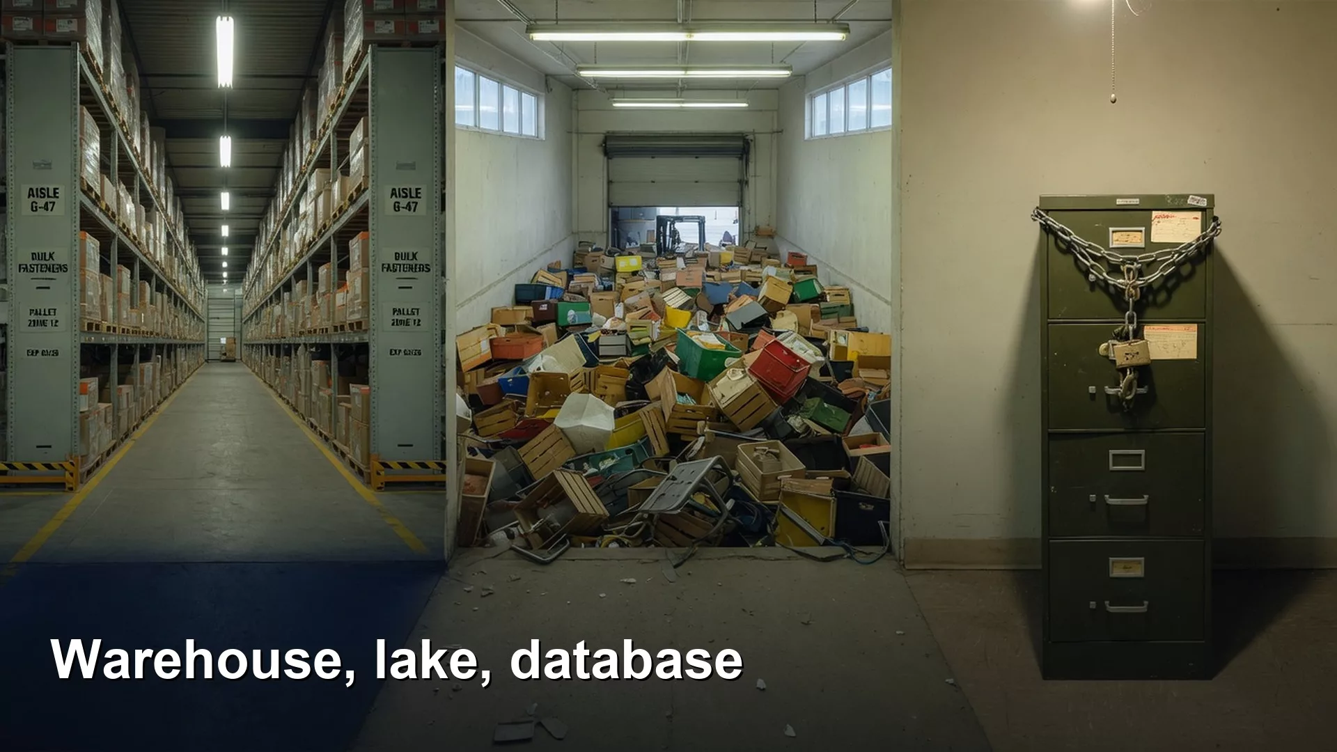 Warehouses vs lakes vs just a database