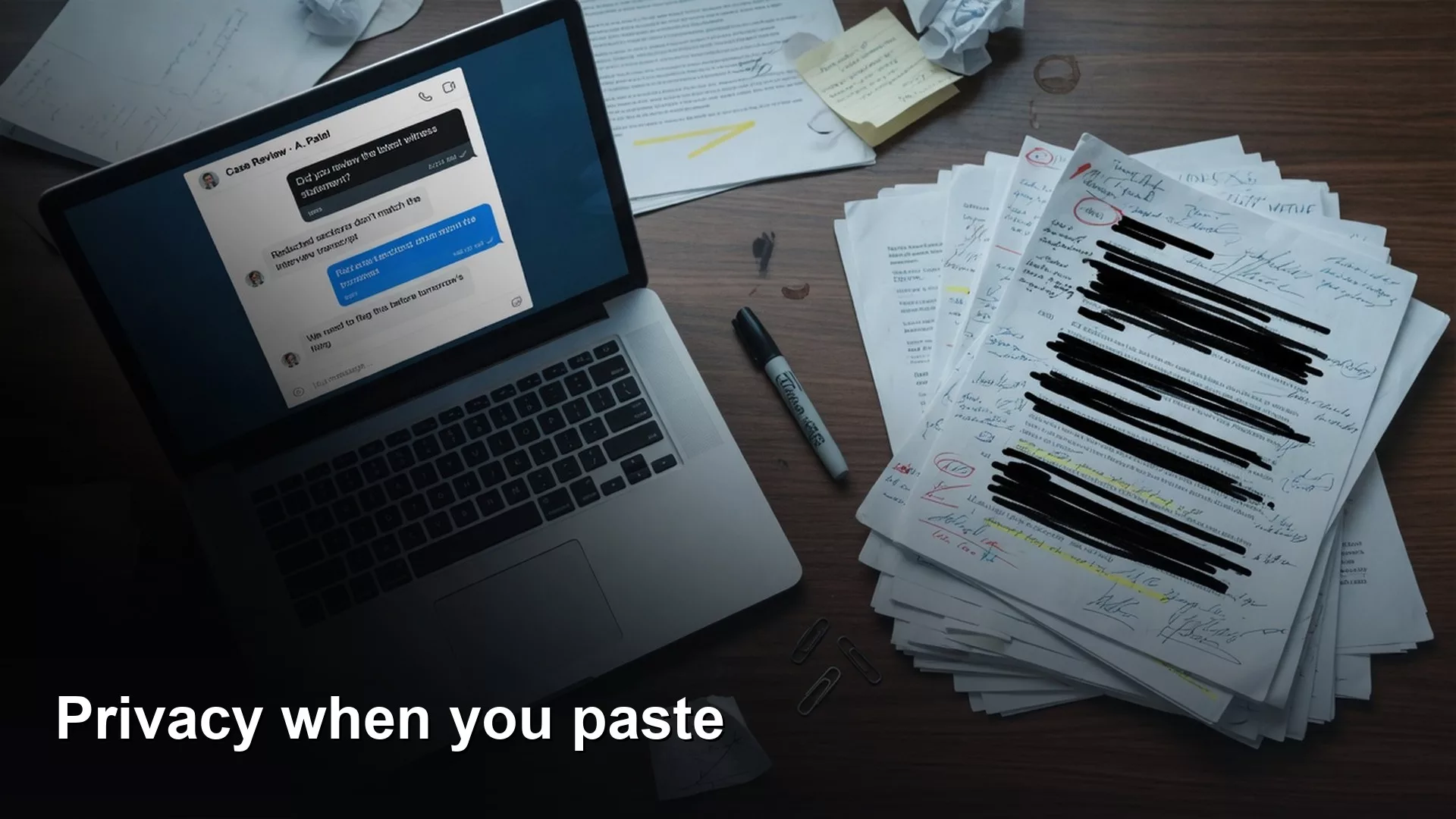 Editorial featured image for Privacy when pasting data into chat tools. Title text reads Privacy when pasting data into chat tools.