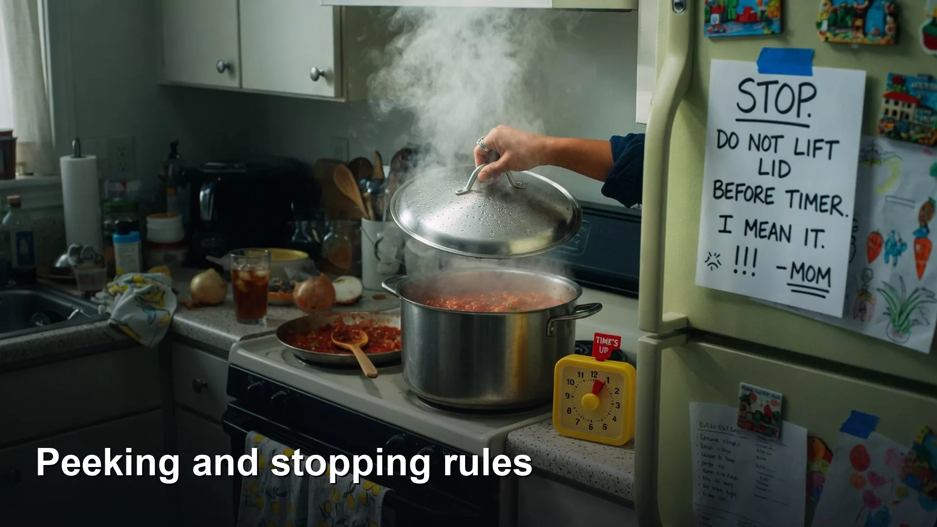 Peeking, guardrails, and stopping rules