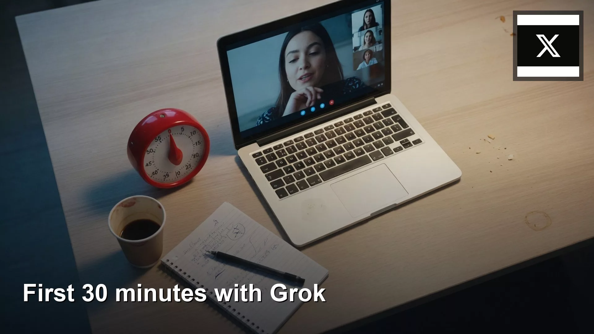 Editorial featured image for Grok app and web: first 30 minutes. Title text reads Grok app and web: first 30 minutes.
