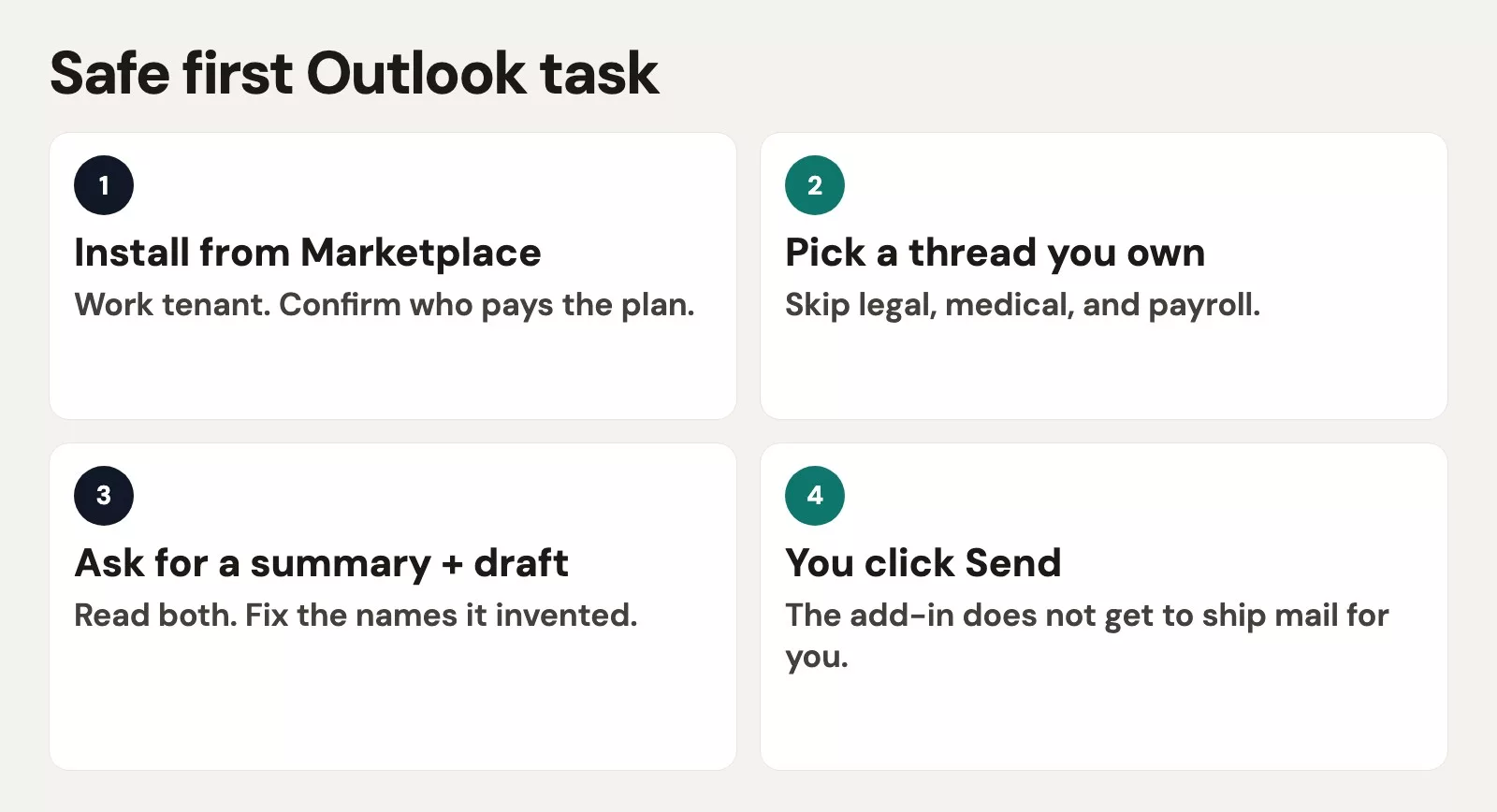 Safe first Outlook task