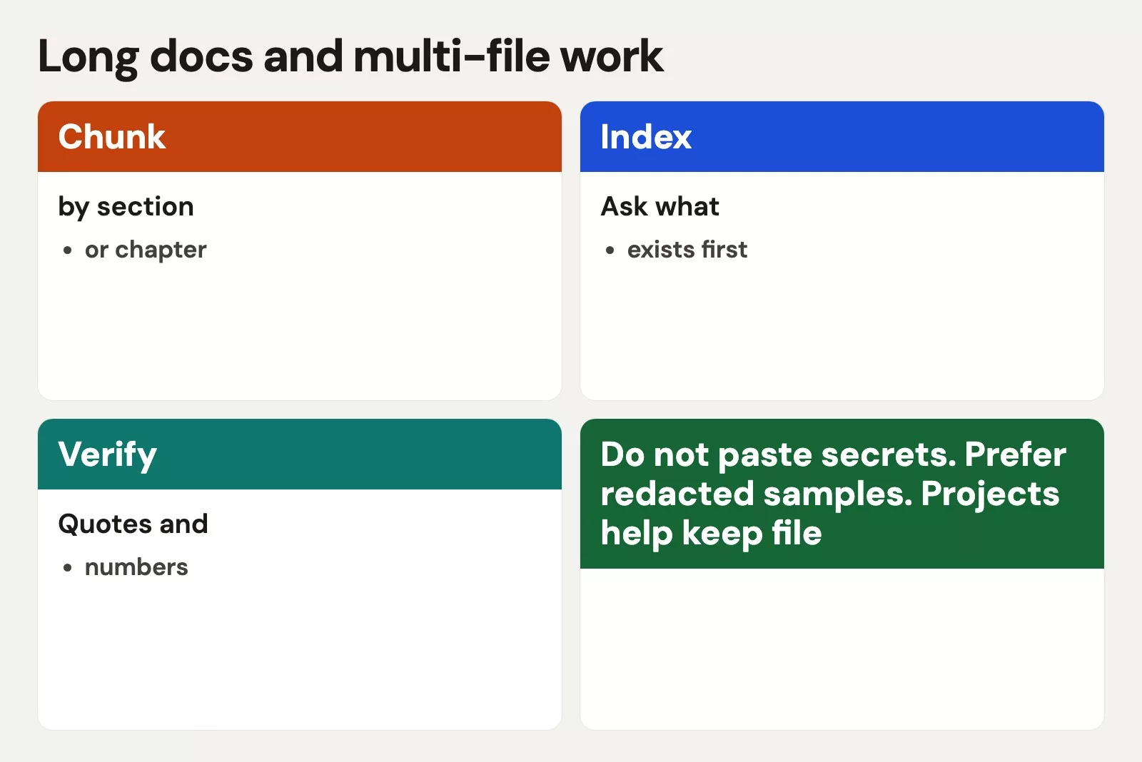 Long docs and multi-file work