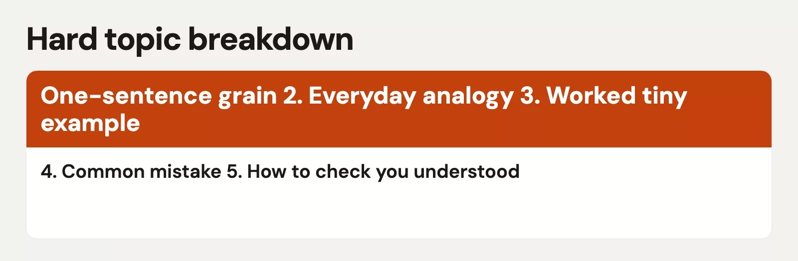 Hard topic breakdown