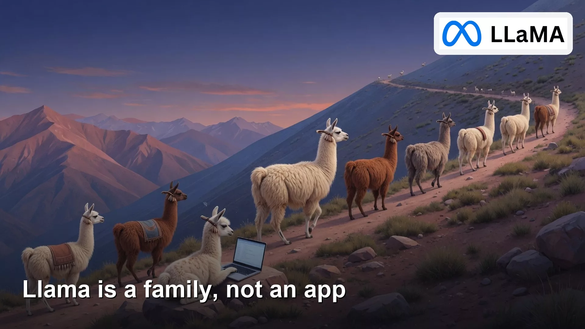 Featured image: Llama is a family, not an app, with the official Llama (LLaMA) lockup. Editorial illustration for Analytics Made Simple.