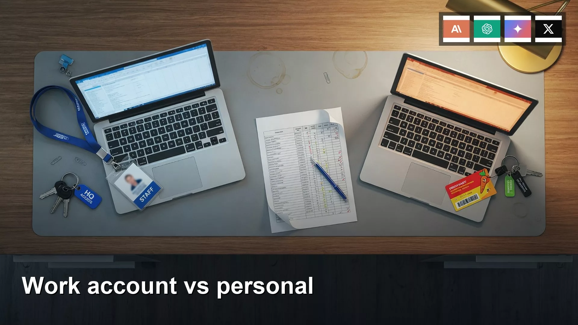 Personal vs work accounts (and why it matters) 1 Featured image: Work account vs personal. Editorial illustration for Analytics Made Simple.