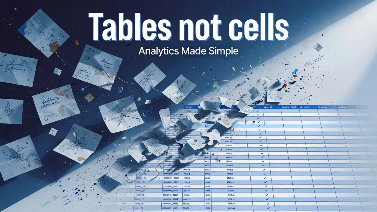 Tables, not freeform cells