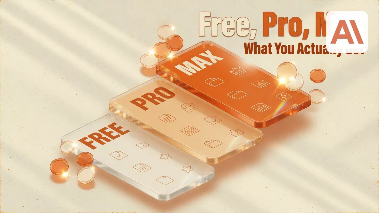 Free vs Pro vs Max: what you actually get