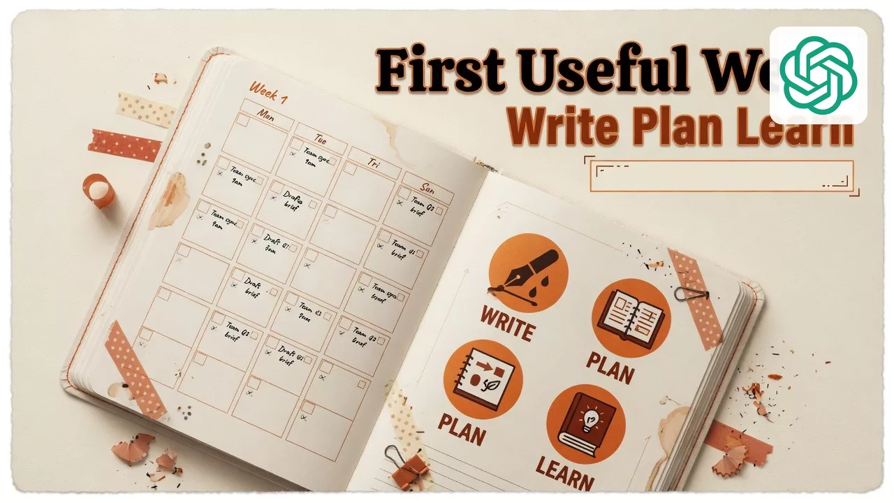 First week of useful tasks (write, plan, learn)