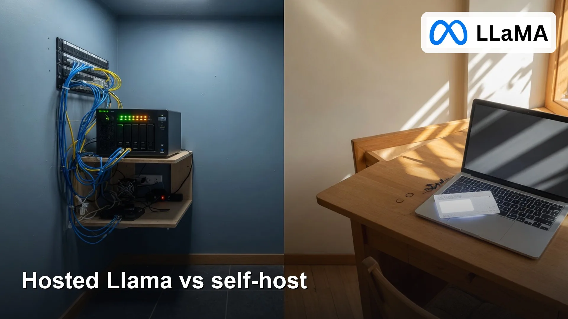 Featured image: Hosted Llama vs self-host, with the official Llama (LLaMA) lockup. Editorial illustration for Analytics Made Simple.
