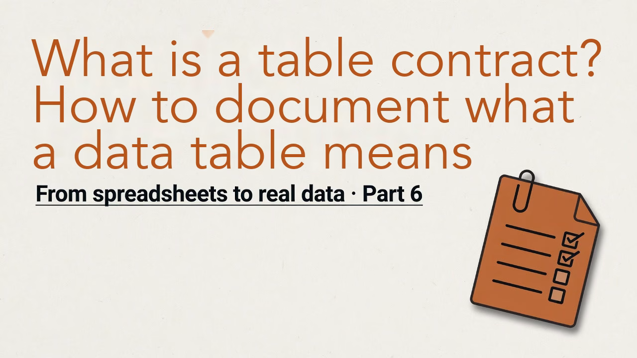 What is a table contract? How to document what a data table means